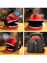  Chainsaw Man Anime Peripheral Toys Chain Saw Trips Plush Cos Handsome Head Cover Pillow Hat Birthday Christmas Gifts 