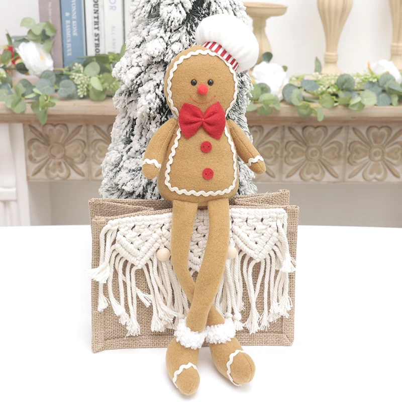 thumbnail image 1 of Decoración navideña de Año Nuevo para el hogar Muñeco de peluche Hombre de jengibre Adorno colgante para árbol de Navidad Colgante de interior Regalo para niños Decoración 2024, 1 of 5