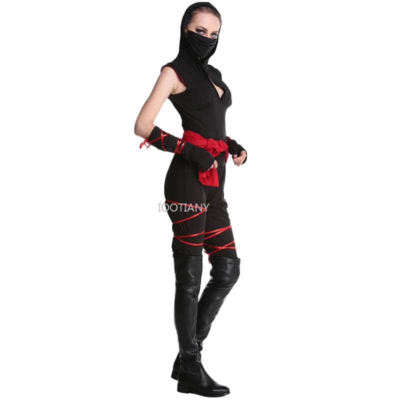 IOOTIANY S-XL Ladies Role Play Ninja Costume Adult Anime Warrior Cosplay Carnival Party Fancy Dress Up Ninja Stage Game Uniforms