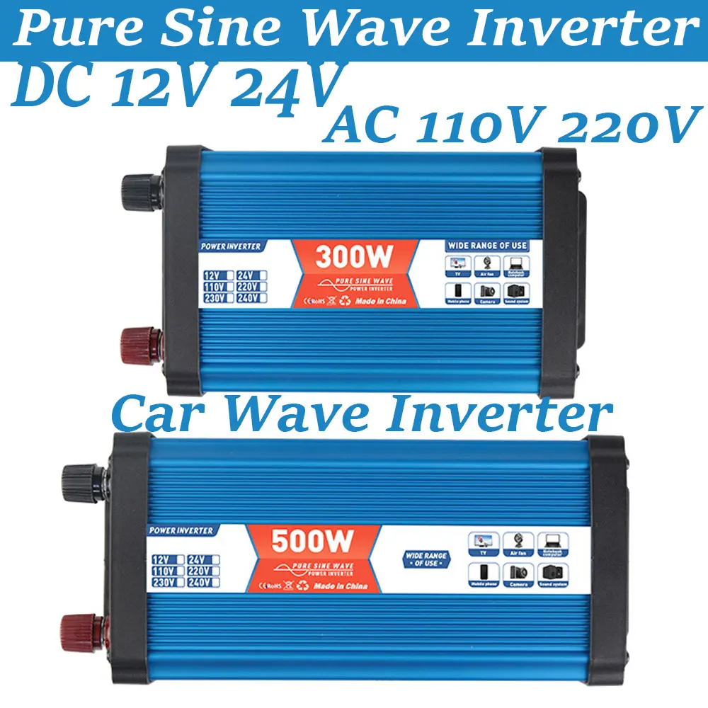 

Pure Sine Wave Inverter 12V 220V Car Power Wave Inverter DC 12 Volt 24V TO AC 110V 220V Transformer USB Socket Converter Adapter