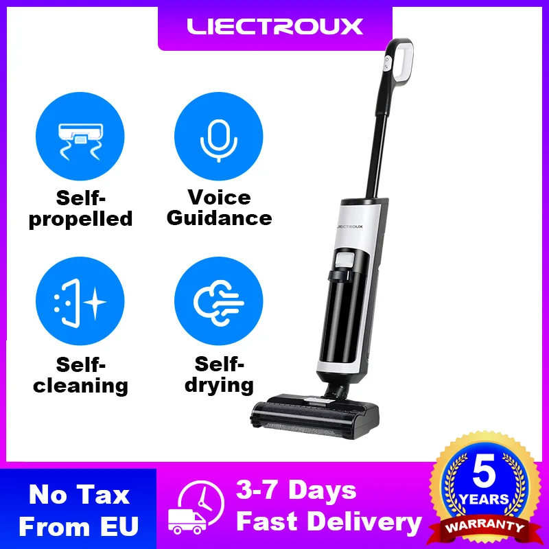 Liectroux i7pro 무선 습식 건식 진공 청소기, 다중 표면 스마트 무선 진공 바닥 세척기, 자체 청소 및 건조, 가정용