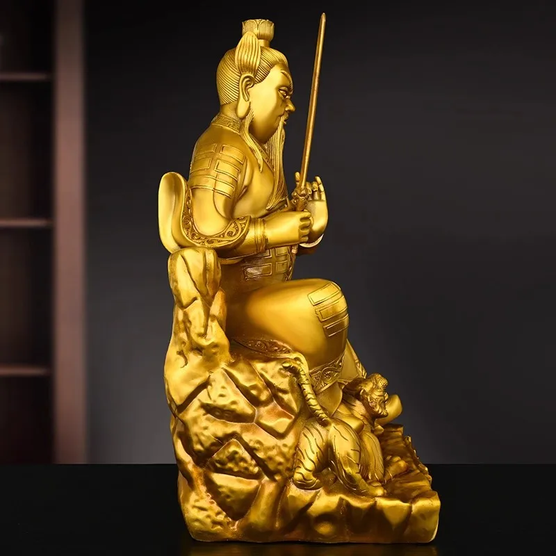 Celestial Master Zhang Daoling Statue, Longhu Mountain Taoism Zhang Tian Shi Brass Figurine for Feng Shui Blessing, Chinese Taoi