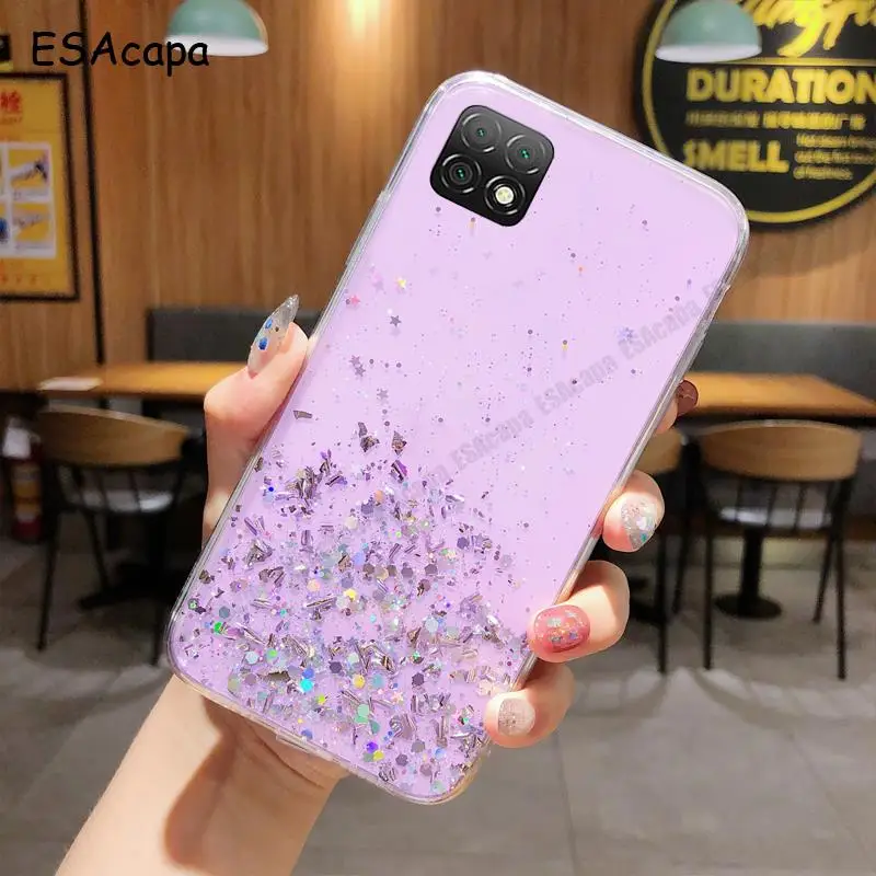 water pouch for phone Transparent Gold Foil Glitter Case For Huawei Nova Y60 Matte Soft Silicone Shockproof Back Cover For HUAWEI NOVA Y60 WKG-LX9 glass flip cover