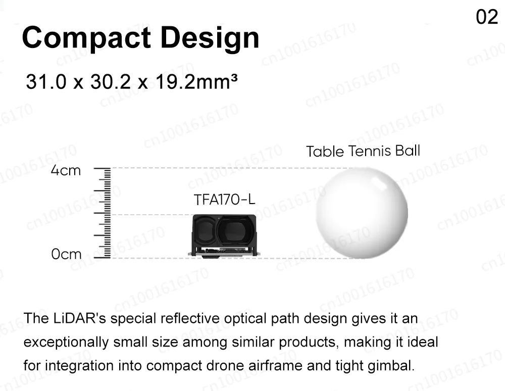 Benewake TFA170-L LiDAR Sensor 170M Long Distance Single Point Small Radar High-