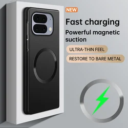 Ultra Thin Matte Metallic Paint Magsafe - Compatible Wireless Charging Case - Pixel 9pro Fold (Black)