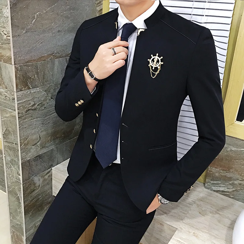 2022 New Suit Suit Male Korean Youth Fashion Groom Dress Suit Small Suit Two-piece Set Mens Suits  Suit
