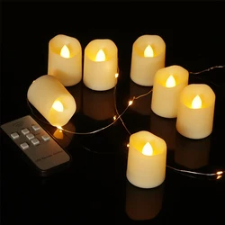 PACK OF 6 Halloween Tea Candles With batteries Timed Remote Control Flickering Flameless Birthday Home Decoration LED Candles
