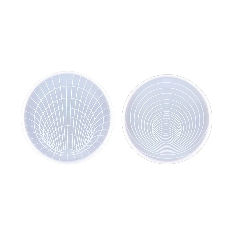 

3D Vision Trap Coaster Mold For Resin Casting 2 Pcs Bottomless Hole Optical Vortex Illusion Mold For Epoxy Resin Art DIY