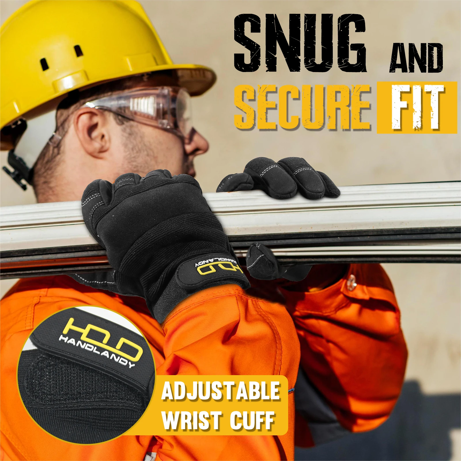 Work Gloves HANDLANDY for Men & Women Utility Mechanic Touch Screen Flexible Yard