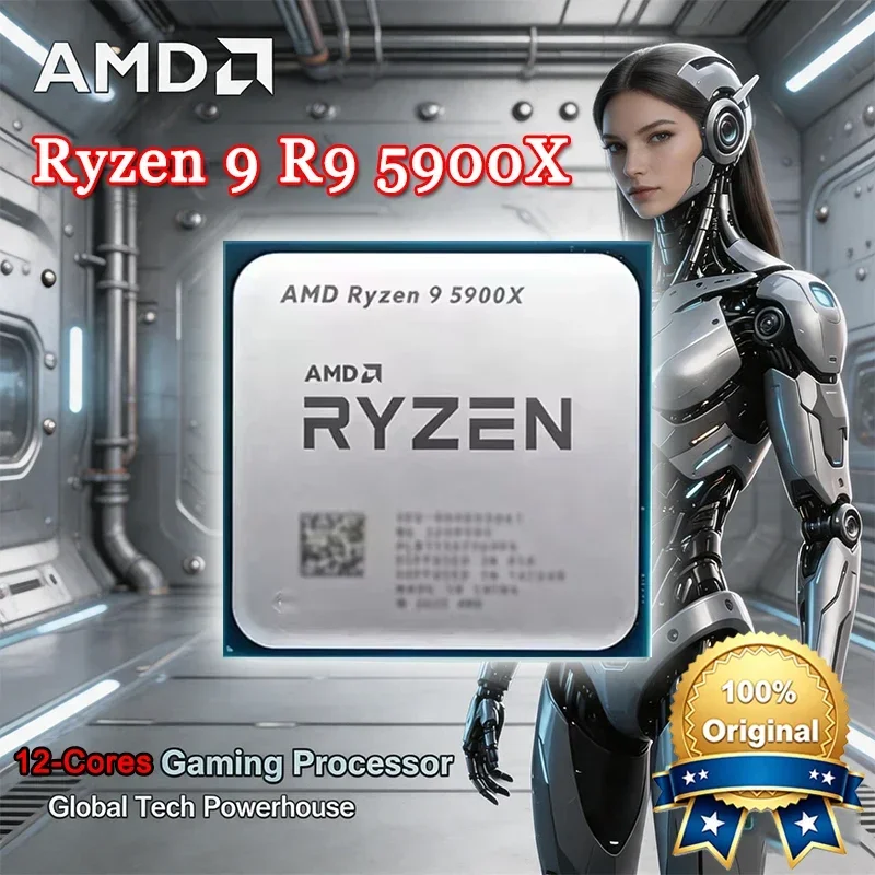 AMD Ryzen 9 5900X 루즈 데스크탑 CPU 12코어 24스레드 L2 L3 캐시 소켓 AM4 언락 게이밍 프로세서 (소매 패키지 없음)