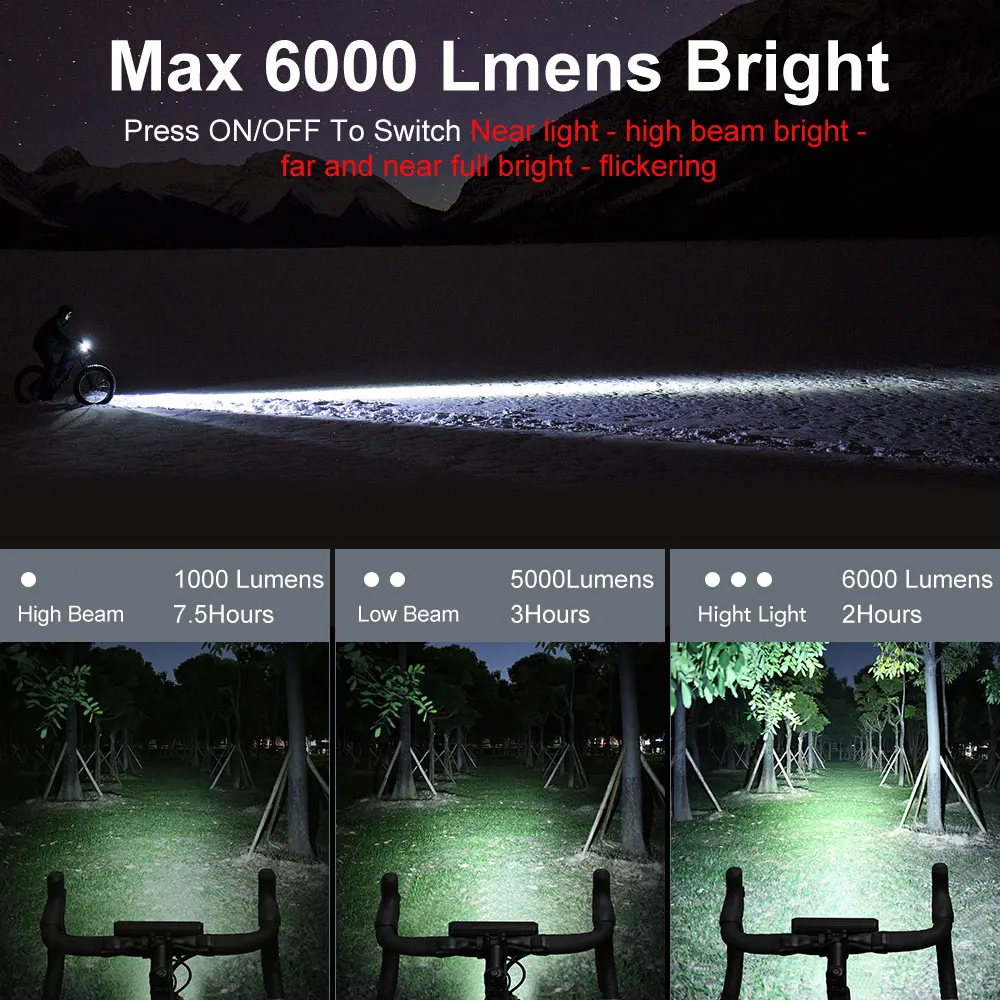 Luces Para Bicicleta 6000 Lumens