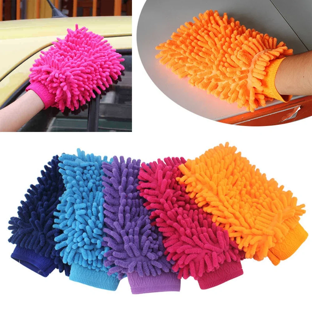 22*15cm Car Washing Glove Microfiber Wool Soft Car Cleaning Glove Motorcycle Washer Care Tools Wiping Cloth Auto Accessoires