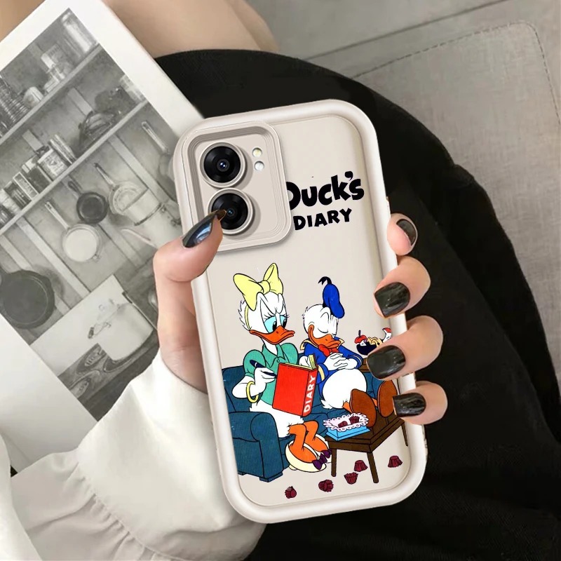 Disney Daisy Donald Duck Eye Ladder Per Oppo Find X5 X3 A58 A57 A55 A53 A54 A92 A74 A78 A98 A16 A94 A76 A72 5G Custodia Morbida Per Telefono