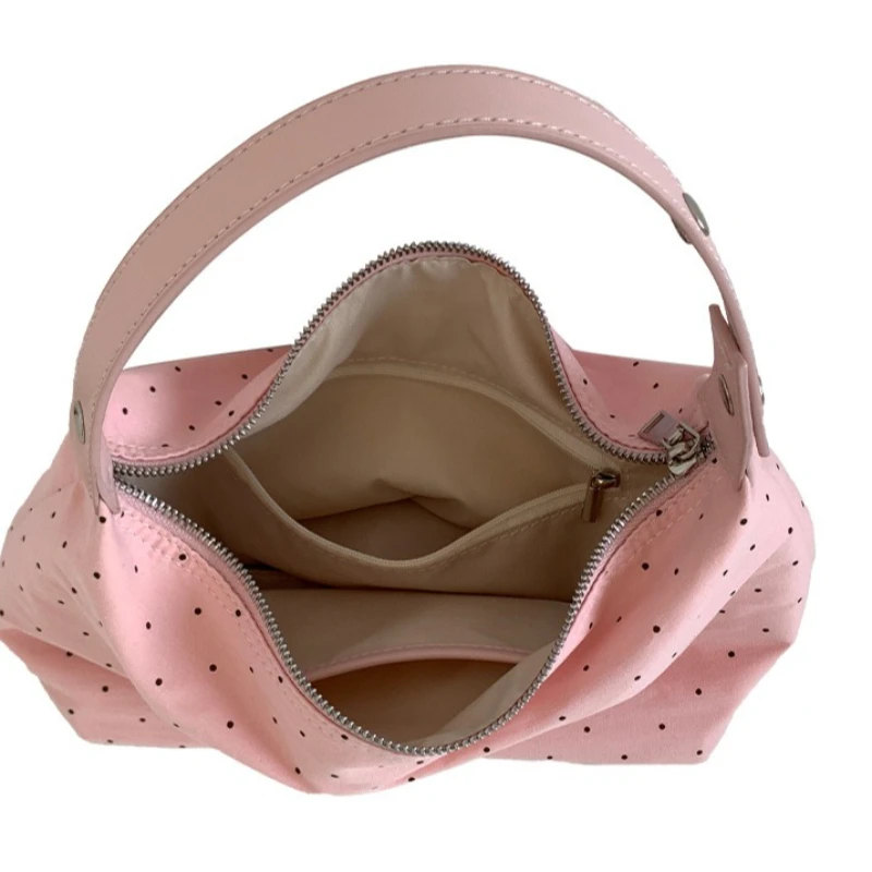 Nuova Borsa alla Moda per Donne, Borsa a Pois Casual Stile Hobo, Borsa Minimalista di Alta Gamma, Borsa a Tracolla Singola da Indossare Sotto il Braccio - immagine 5
