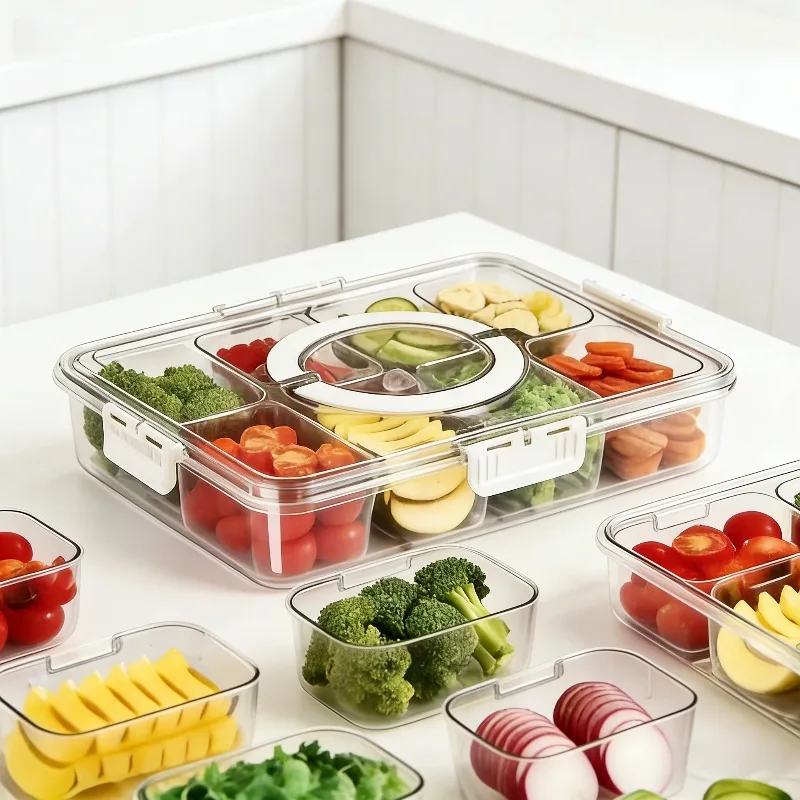 Snack Storage Box with Lid - Food-Grade Fresh-Keeping Container for Fruit and Snack Organization
