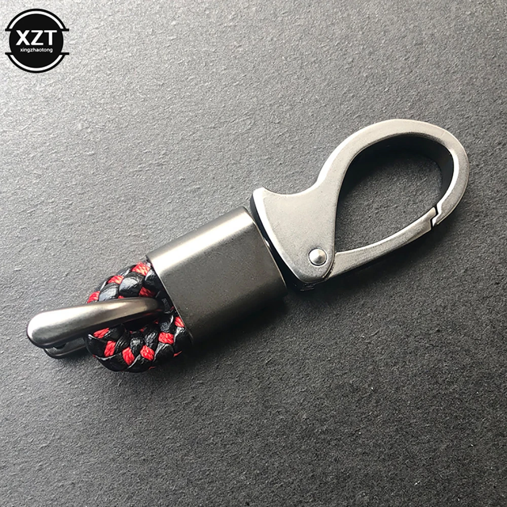 Elegant Leather Cord Horseshoe Key Ring Keychain