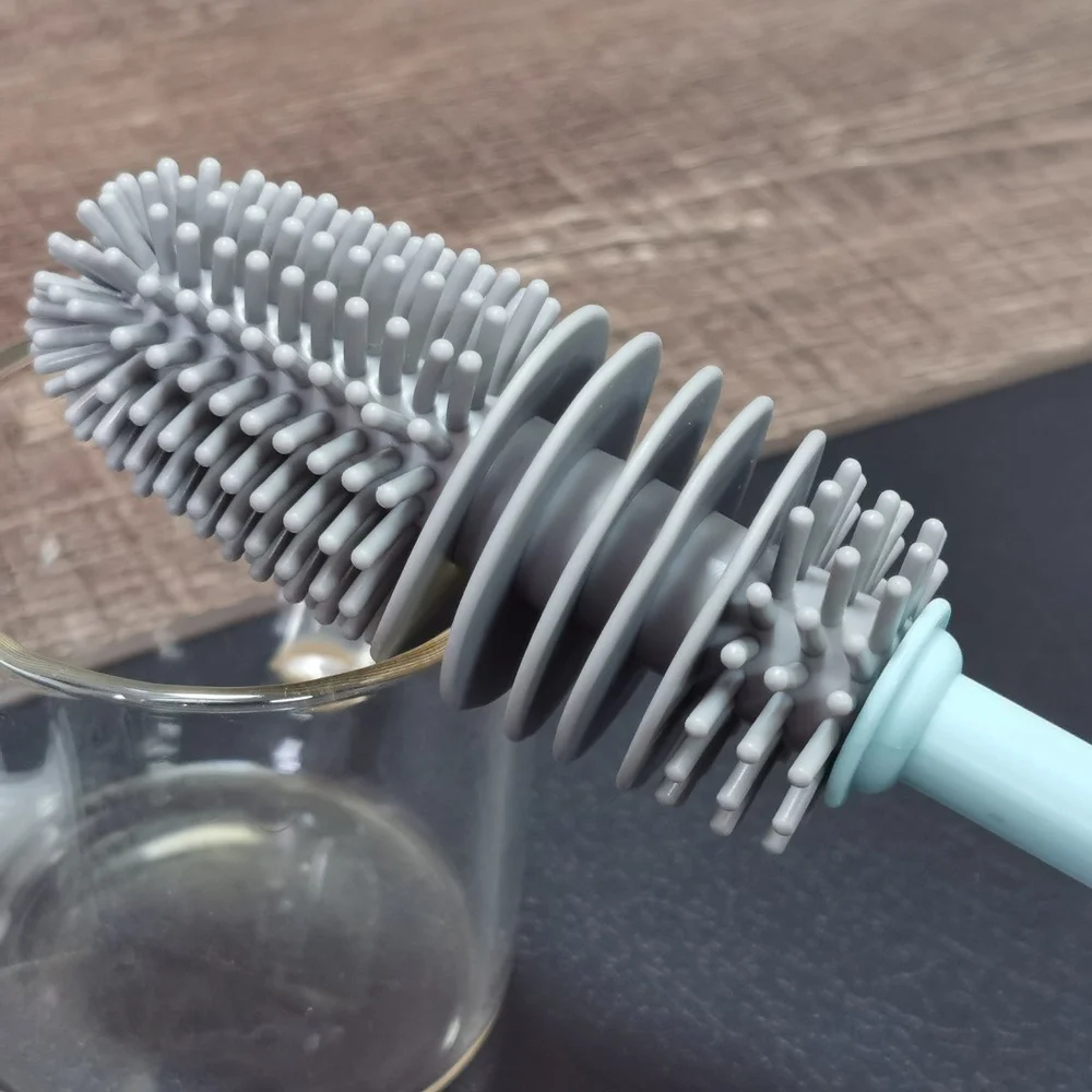 LANGYI Silicone Cup Brush with Handle Milk Bottle Cleaning Brushes Food  Grade Safe Silicone Cup Brush Cleaner