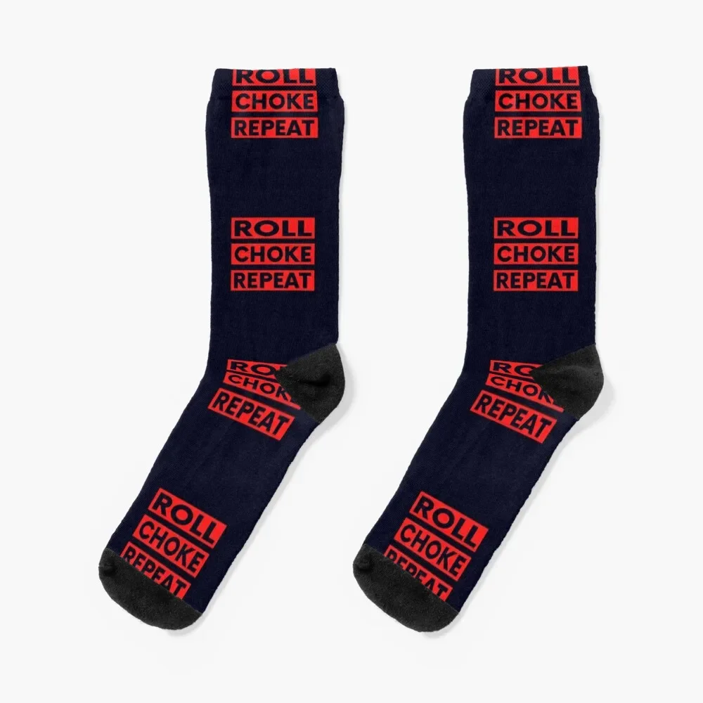 

Roll, Choke, Repeat Jiu Jitsu - BJJ Humor Socks Non-slip japanese fashion hiphop Men's Socks Women's