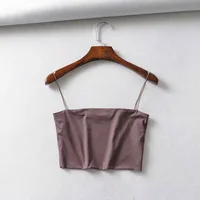 2024 Summer Women's Crop Top Sexy Elastic Cotton Camis sleeveless Short Tank Top Bar - Image 4