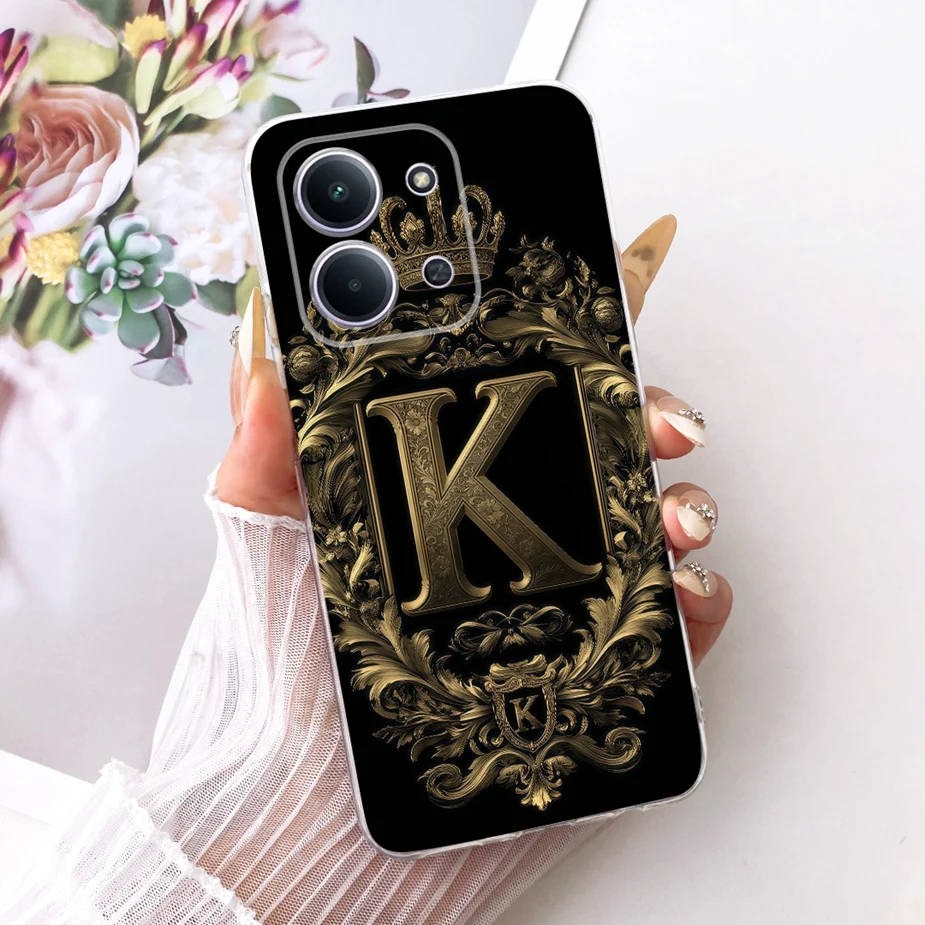Luxury Crown Letters Clear Silicone Case