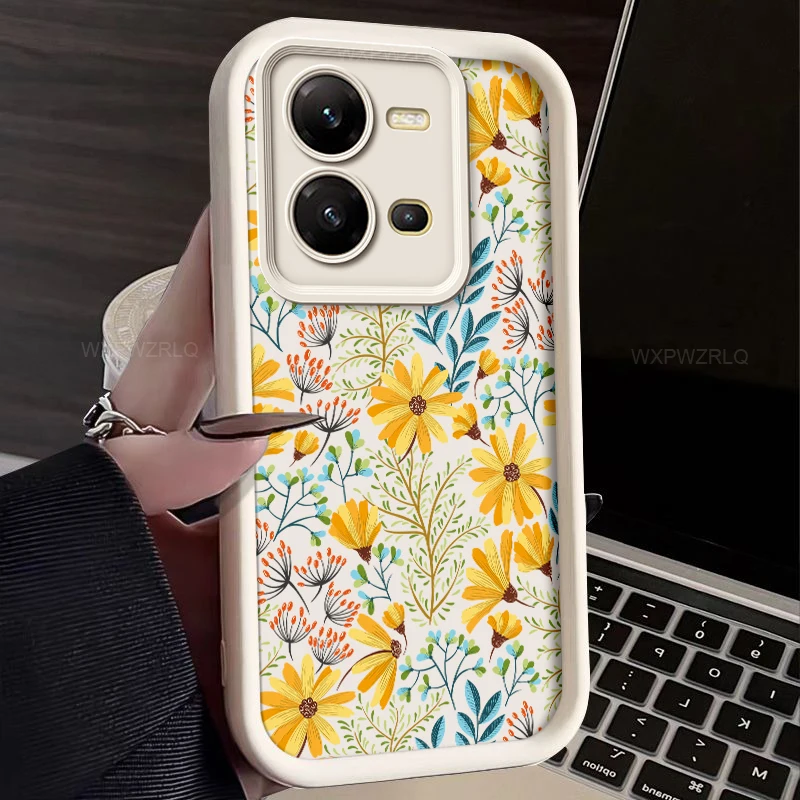 Floral Art Matte Soft Phone Case - Elegant Flower Painted Back Cover