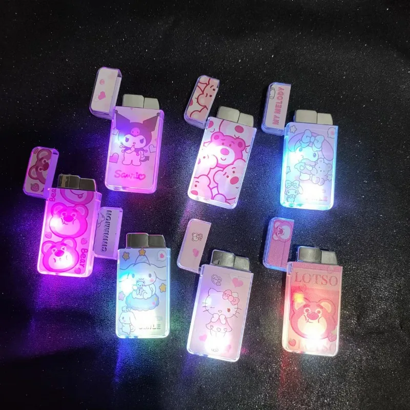 

KT Windproof Butane Gas Pink Flame Torch Lighter Girl Smoking Accessories Lighters Smoking With Flash Lamp Gadget For Women