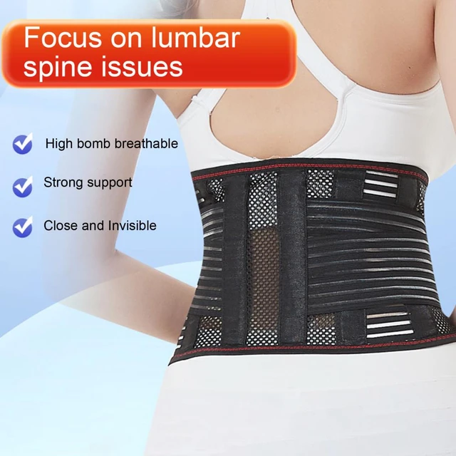 Adjustable Breathable Shock-Absorption Steel Plate Waist Training Belt  Steel Support Belt Gym Accessories