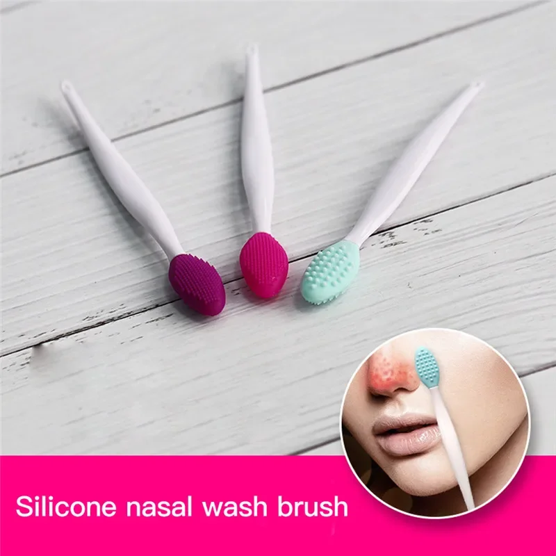 Skin Care Lip Exfoliating Facial Cleansing Face Scrub Nose Clean Brush Blackhead Remove Silicone Double-Sided Skin Care Tool 3