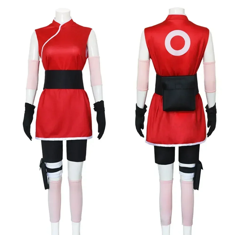 Anime Ninja Haruno Sakura Cosplay Costume Adult Women Uniform Suit Halloween Outfit Carnival Performance