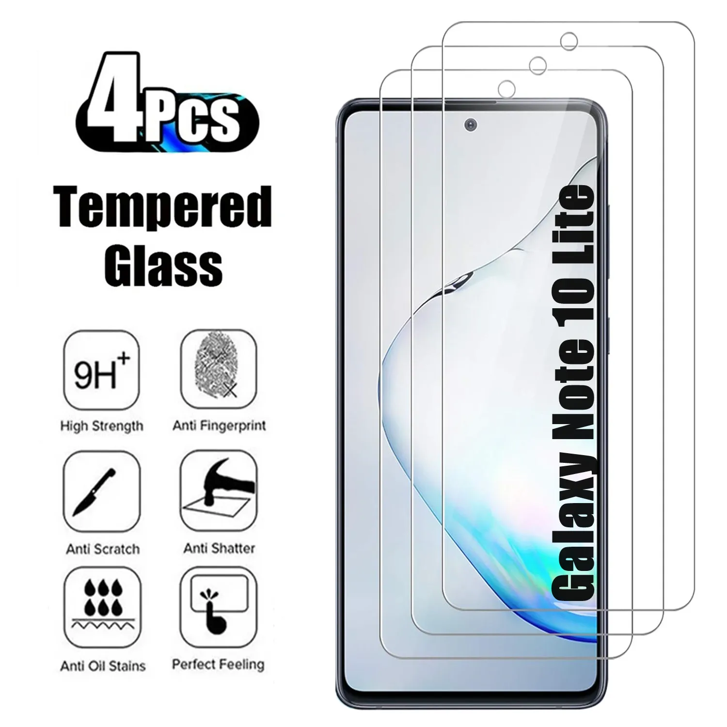

2/4Pcs Protective Tempered Glass For Samsung Galaxy Note 10 Lite Screen Protector