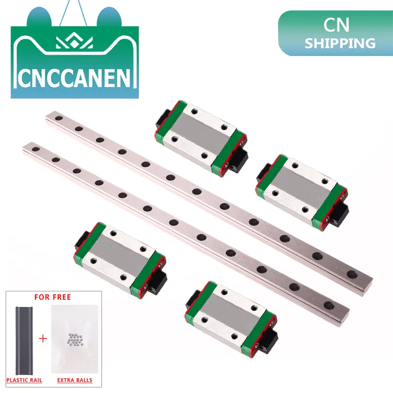 MGN12 Linear Rail Guideway&1pc MGN12H Rail Carriage Blocks for CNC Router 