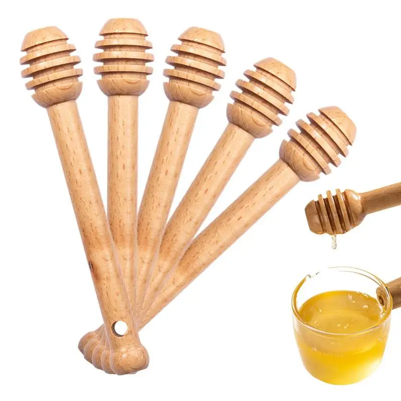 

Деревянные палочки для меда, 5 шт., палочки для перемешивания цельной древесины, палочки для измерения меда, многофункциональные палочки для соты