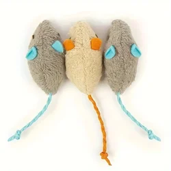 Interactive Plush Rat and Cat Toys Set - Durable Linen, Safe for Indoor Play, Perfect for Small Breeds (Random color 3)
