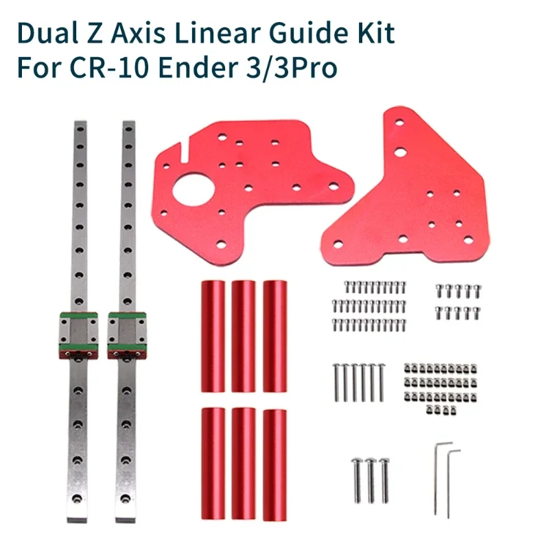 3D Printer Upgrade Dual Z-Axis MGN12C Linear Rails Kit with Fix Plate Mount Bracket for Ender 3/3Pro/V2 CR-10/10S/V2 475mm 318mm 3d printer part dual z axis upgrade kit dual z tension pulley set for creality cr10 ender 3 3d printer single motor dual z axis