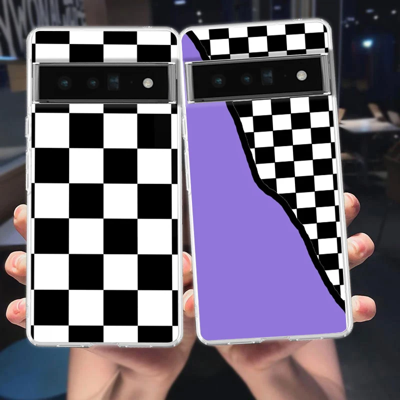 Chessboard Art Soft Clear TPU Transparent Phone Case