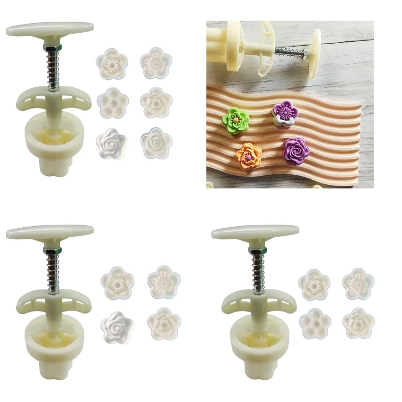 

Plastic Mooncake Stamps, Plum Blossom Shaped, DIY Molds, Hand Press, Mooncake Cutters, Pastry Decorating Tools