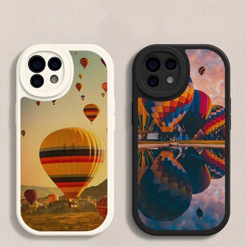 

Cappadocia Turkey Hot Air Balloon Phone Case Lambskin For VIVO T1 Y33S Y76 Y17 Y55S Y77 Y20 IQOO 9 10 X60 X70 X80 Pro Plus Z1