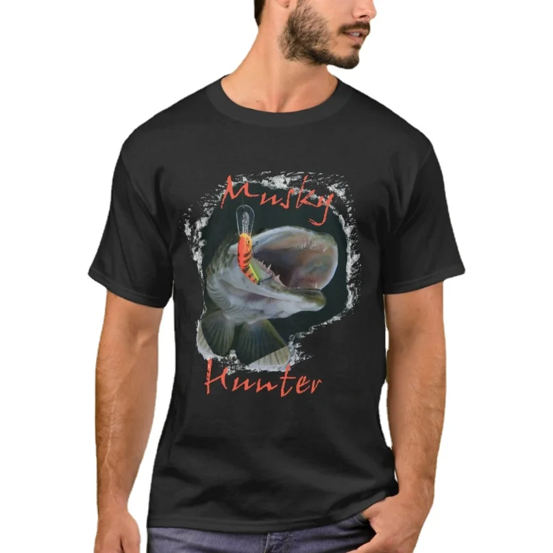 

Musky Hunter Novelty Fisherman Angler Gift T-Shirt New 100% Cotton O-Neck Summer Short Sleeve Casual Mens T-shirt Size S-3XL
