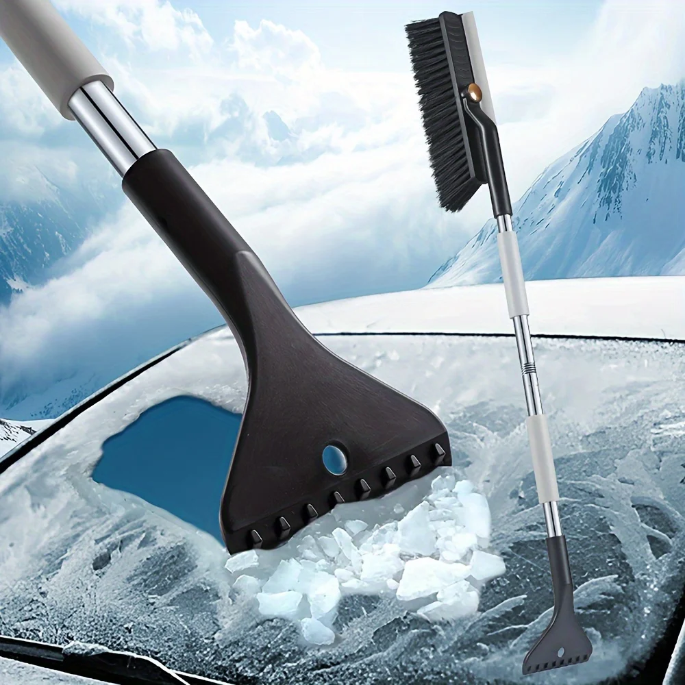 New Car Multi-function Snow Shovel Three-in-one Stainless Steel Snow Brush Winter Car De-icing Brush Scraping Ice Shovels