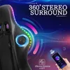RGB Gaming Chair with Speakers Massage Computer Gaming Chair with LED Lights and Footrest High Back Video Game Chair 2