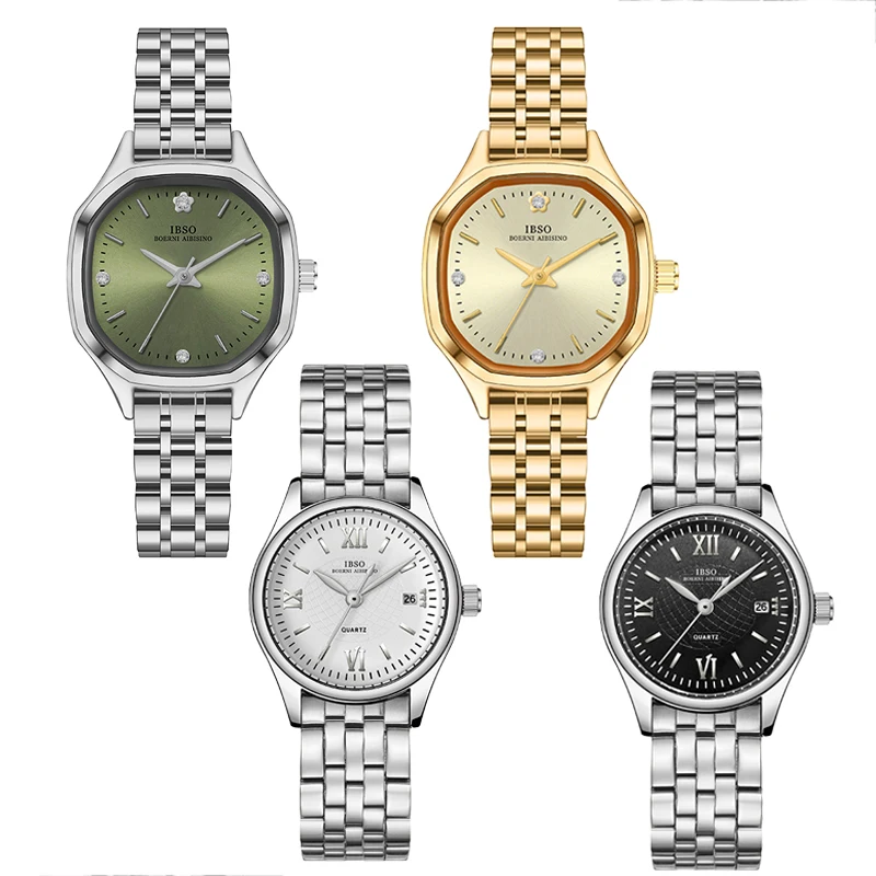 Luxury Gold Watches Women Small Dial Steel Waterproof Quartz Female Hand Clock Blue Vintage Original Ladies Wristwatches Silver
