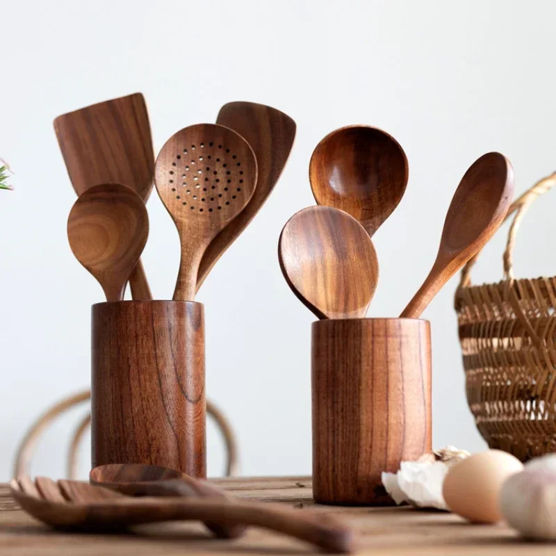 Wooden Spoons For Cooking Wooden Utensils For Cooking With Utensils Holder Teak Wooden Kitchen Utensils Set