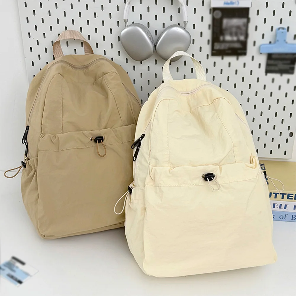 Korean Style Nylon Backpack,Casual Lightweight Drawstring Daypack for Women,Perfect for Daily Commute,School and Casual Outings 1