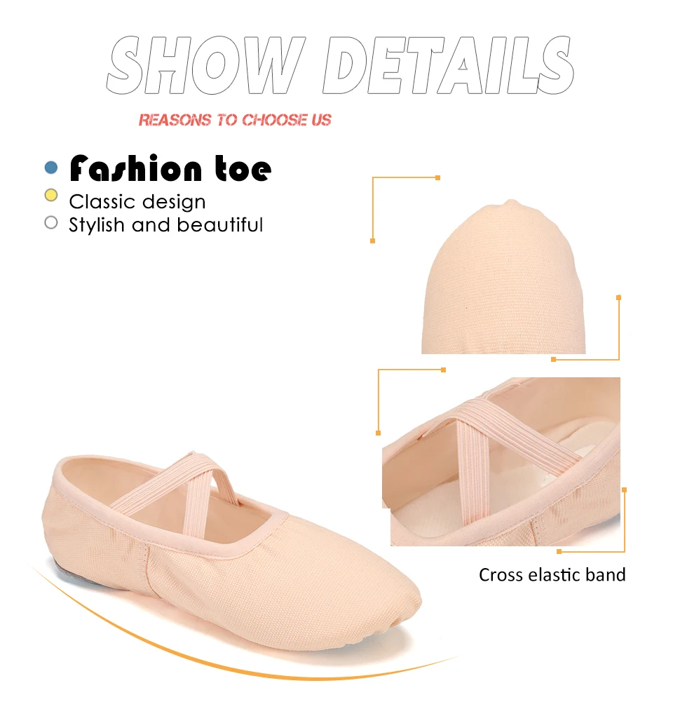 Mädchen Balletts chuhe für Frau Kinder Balletts chuhe Frauen Ballerinas Kinder üben Tanz schuh weiche Sohle Leinwand Trainings schuh – Detail 5