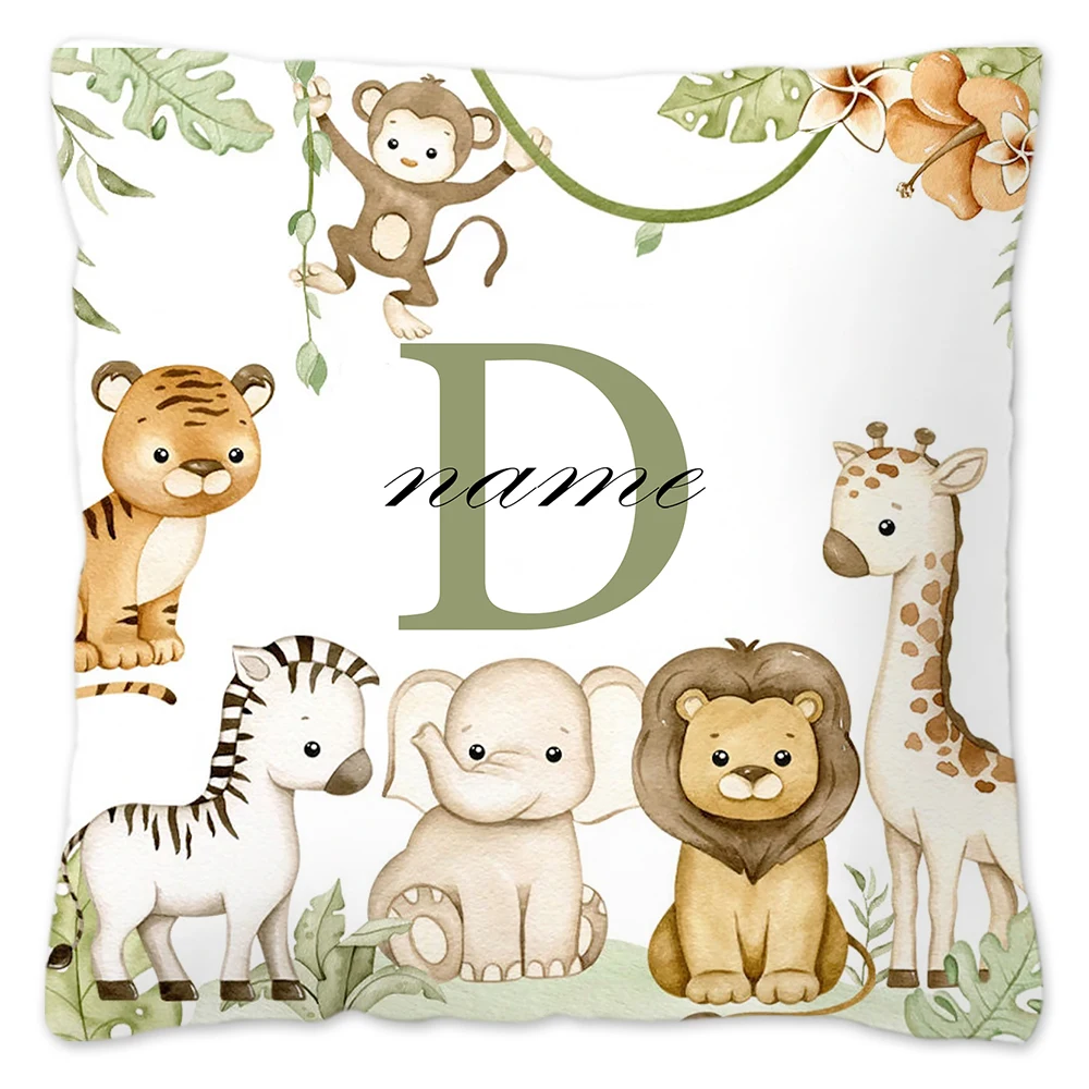Personalized Animal Pillowcase - Custom Name Kids Bedroom Decoration & Birthday Gift