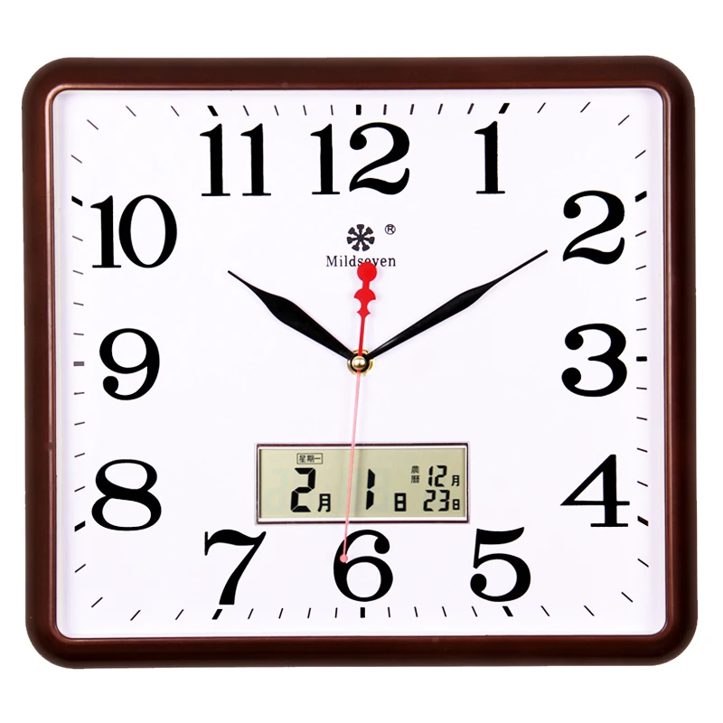 Large Square Digital Wall Clock with Led Calendar Style 4  