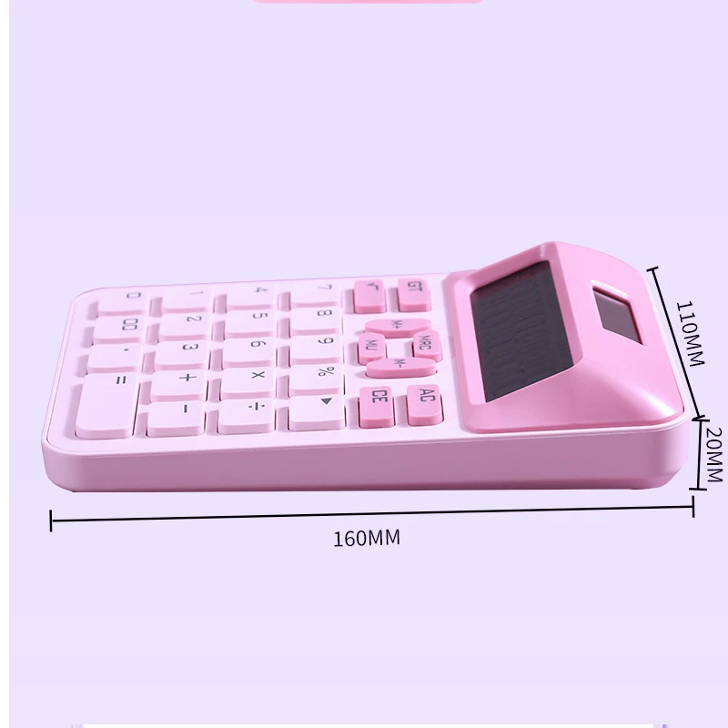 가정용 대형 LCD 디스플레이 계산기, 태양열 및 배터리 이중 전원, 표준 기능 계산기, 기본 데스크탑 사무실용, 12 자리
