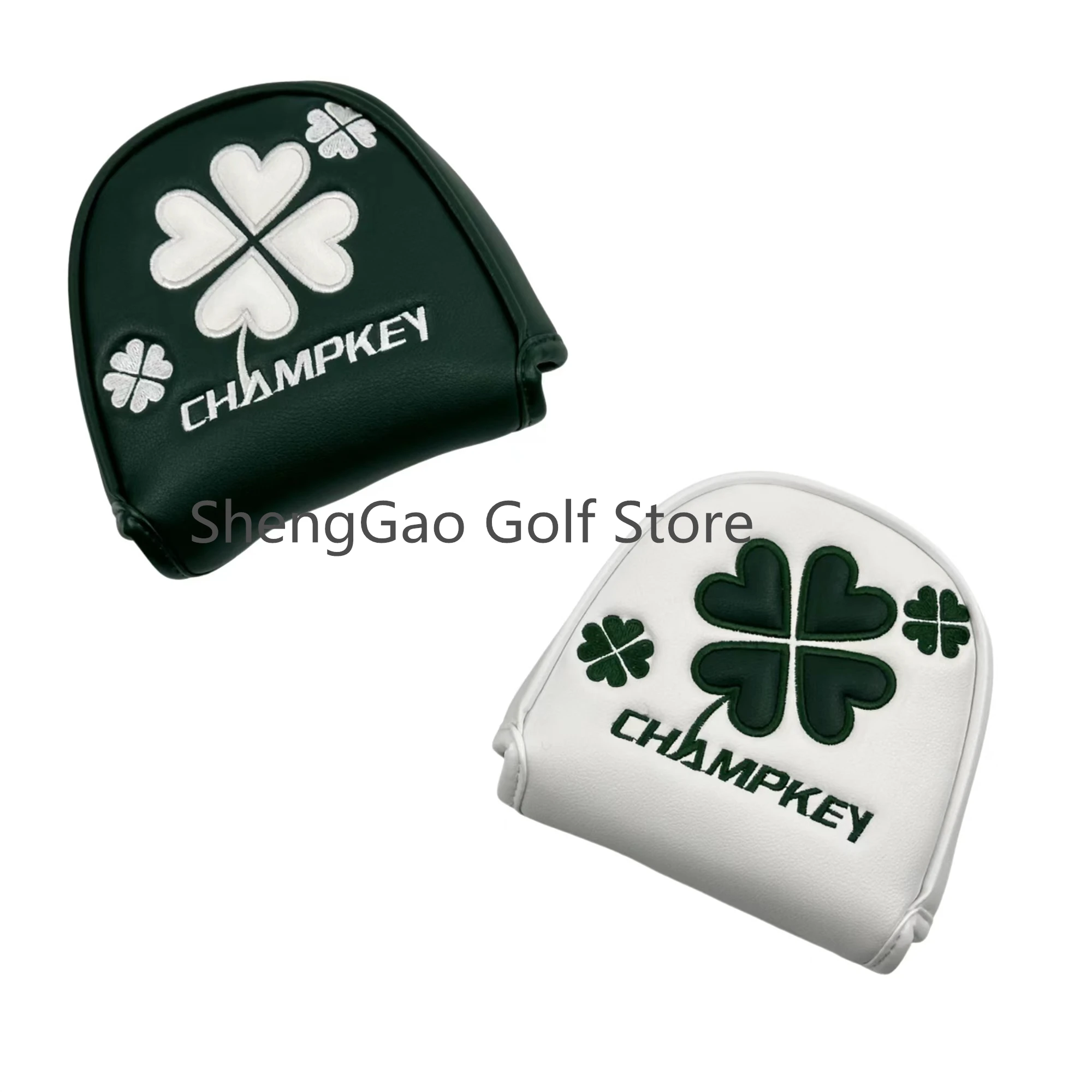 Lucky Clover Pattern Golf Putter Cover - Premium PU Leather with Magnetic Closure