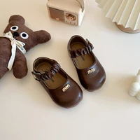 Girls' Leather Shoes 2024 Spring Autumn New Soft Sole Small Girls' Princess Single Shoes Children's Performance Shoes 2