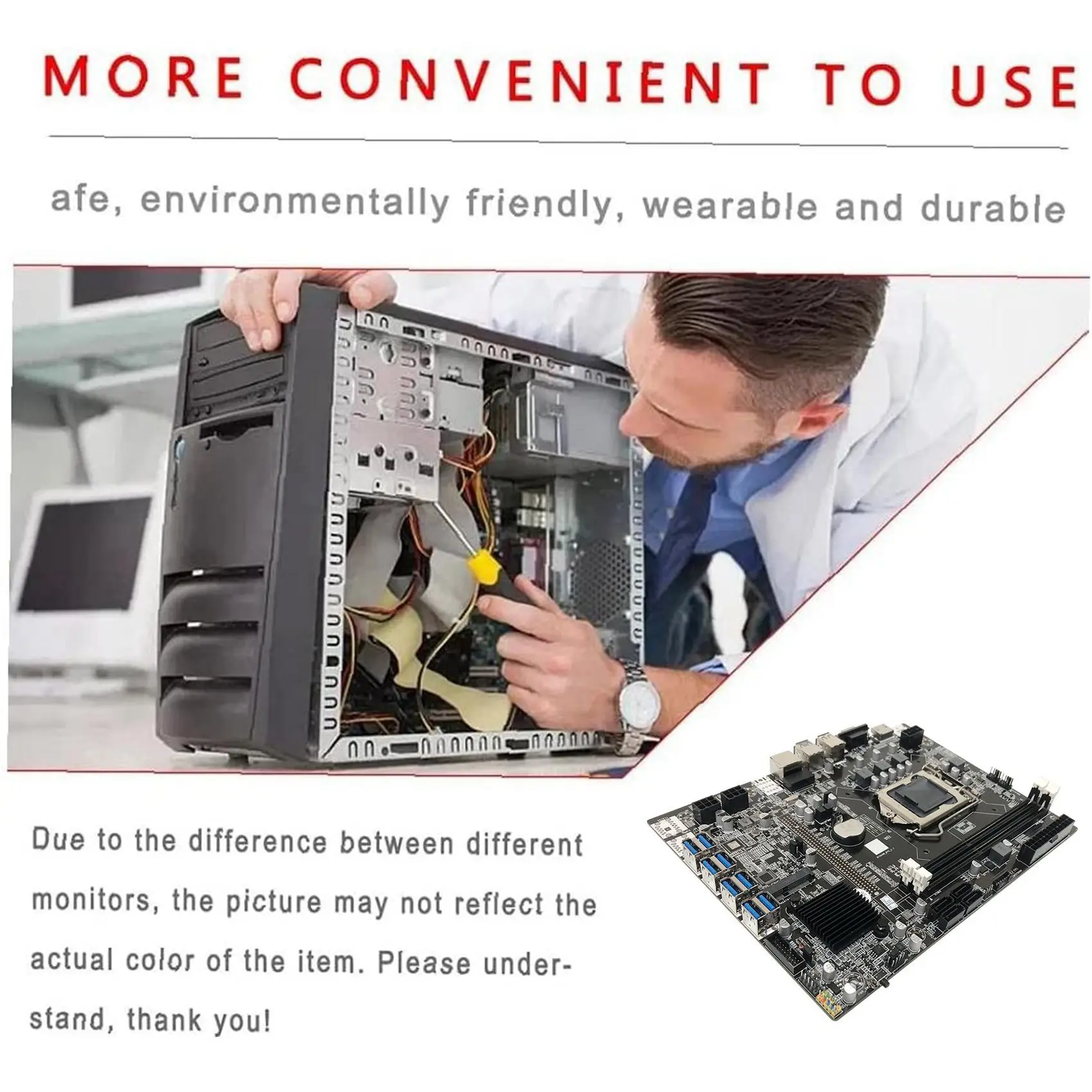 B75 BTC ̴   8XPCIE to USB3.0 + G1610 CPU +  + DDR3 4GB 1600Mhz RAM + 128G SSD + SATA ̺ + ġ ̺